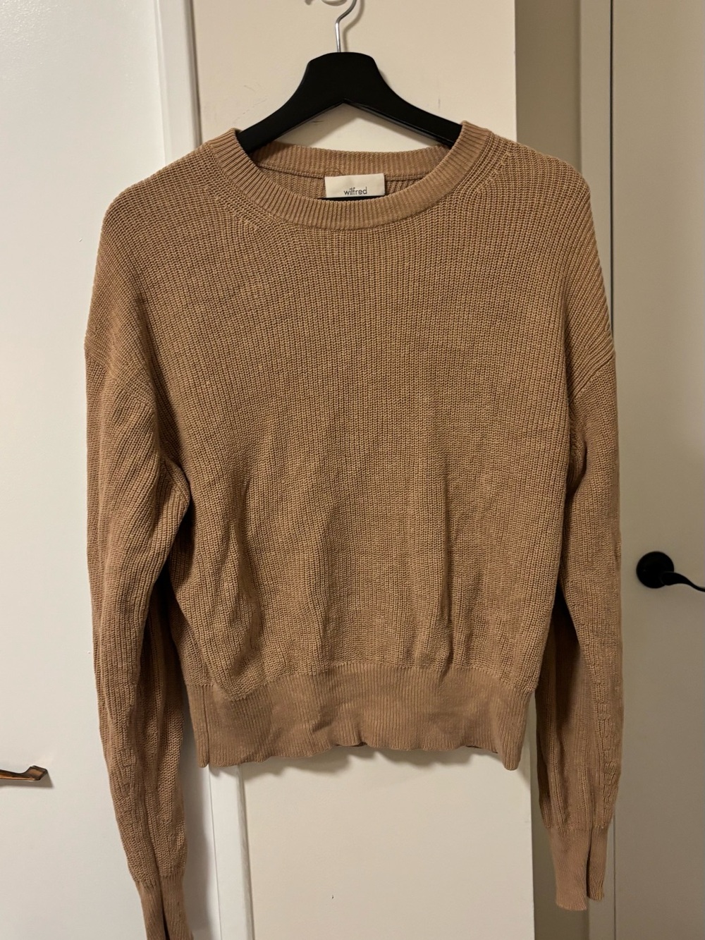 Aritzia Wilfred Crewneck Sweater in Tan S